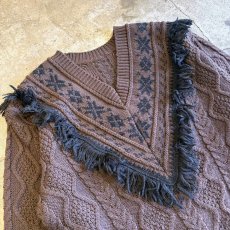画像3: V NECK FRINGE POINT DESIGN KNIT SWEATER / Ladies M (3)