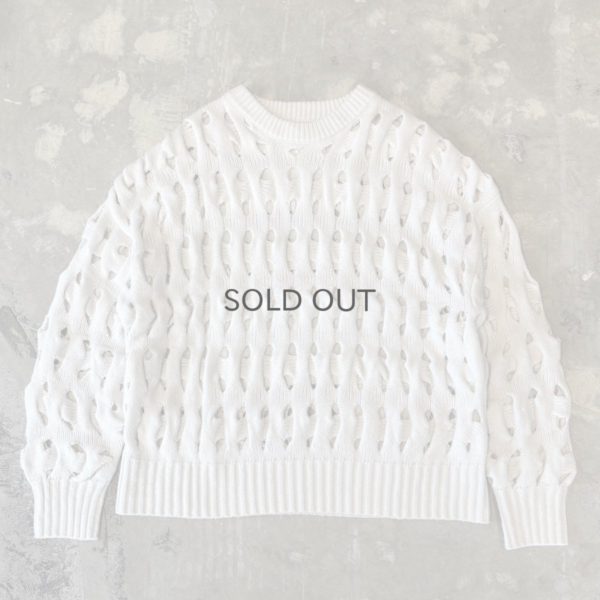 画像1: MONOTONE MESH DESIGN KNIT SWEATER / Mens L (1)
