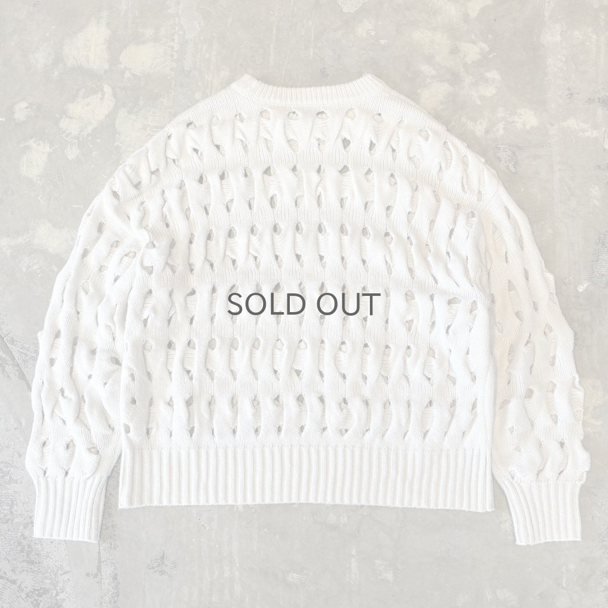 画像2: MONOTONE MESH DESIGN KNIT SWEATER / Mens L (2)