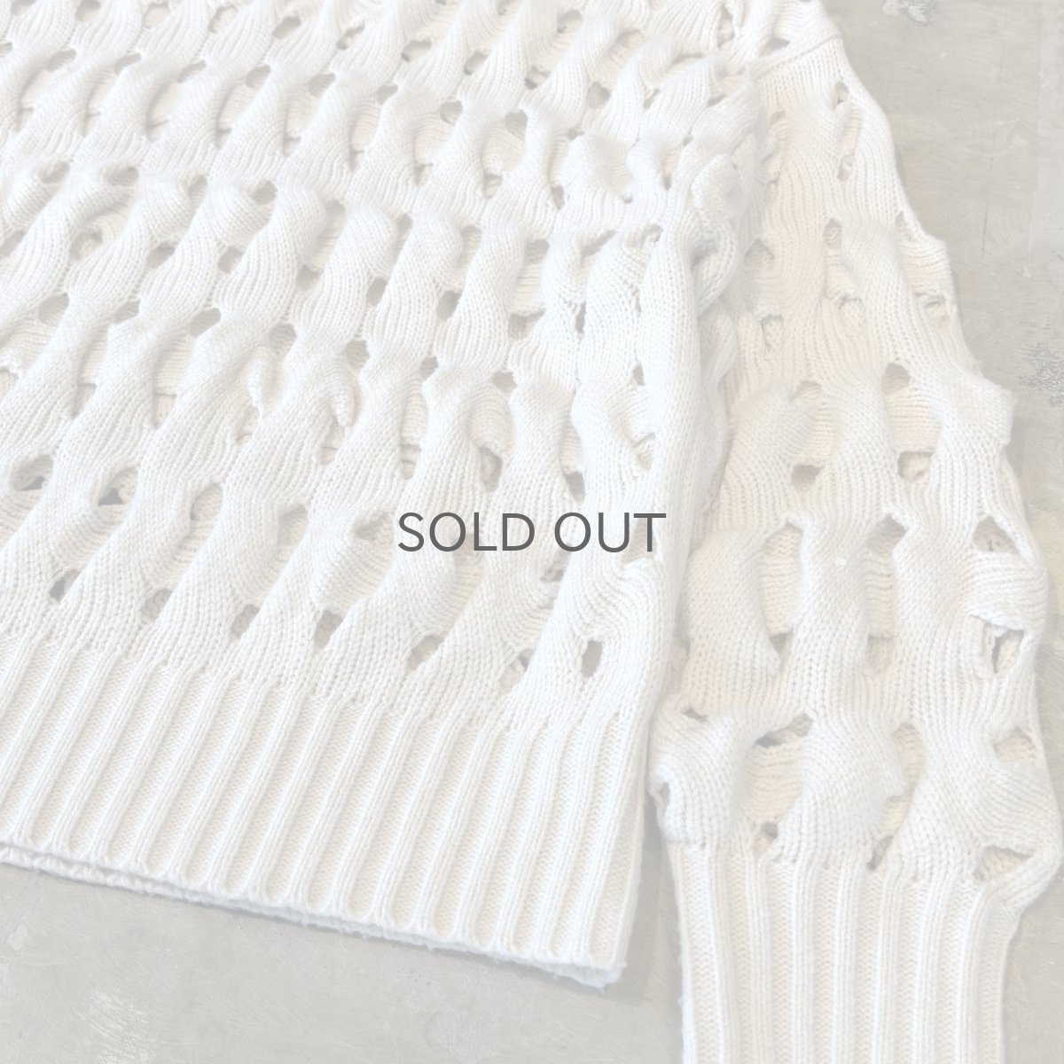 画像6: MONOTONE MESH DESIGN KNIT SWEATER / Mens L (6)