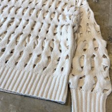 画像6: MONOTONE MESH DESIGN KNIT SWEATER / Mens L (6)