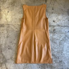 画像2: LAMB SKIN LEATHER DESIGN N/S ONE-PIECE / Ladies S~M / MADE IN USA (2)