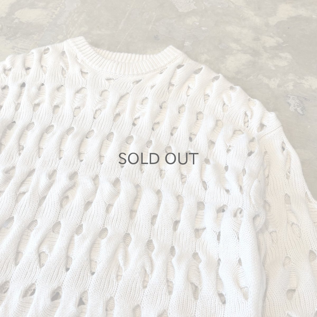 画像4: MONOTONE MESH DESIGN KNIT SWEATER / Mens L (4)