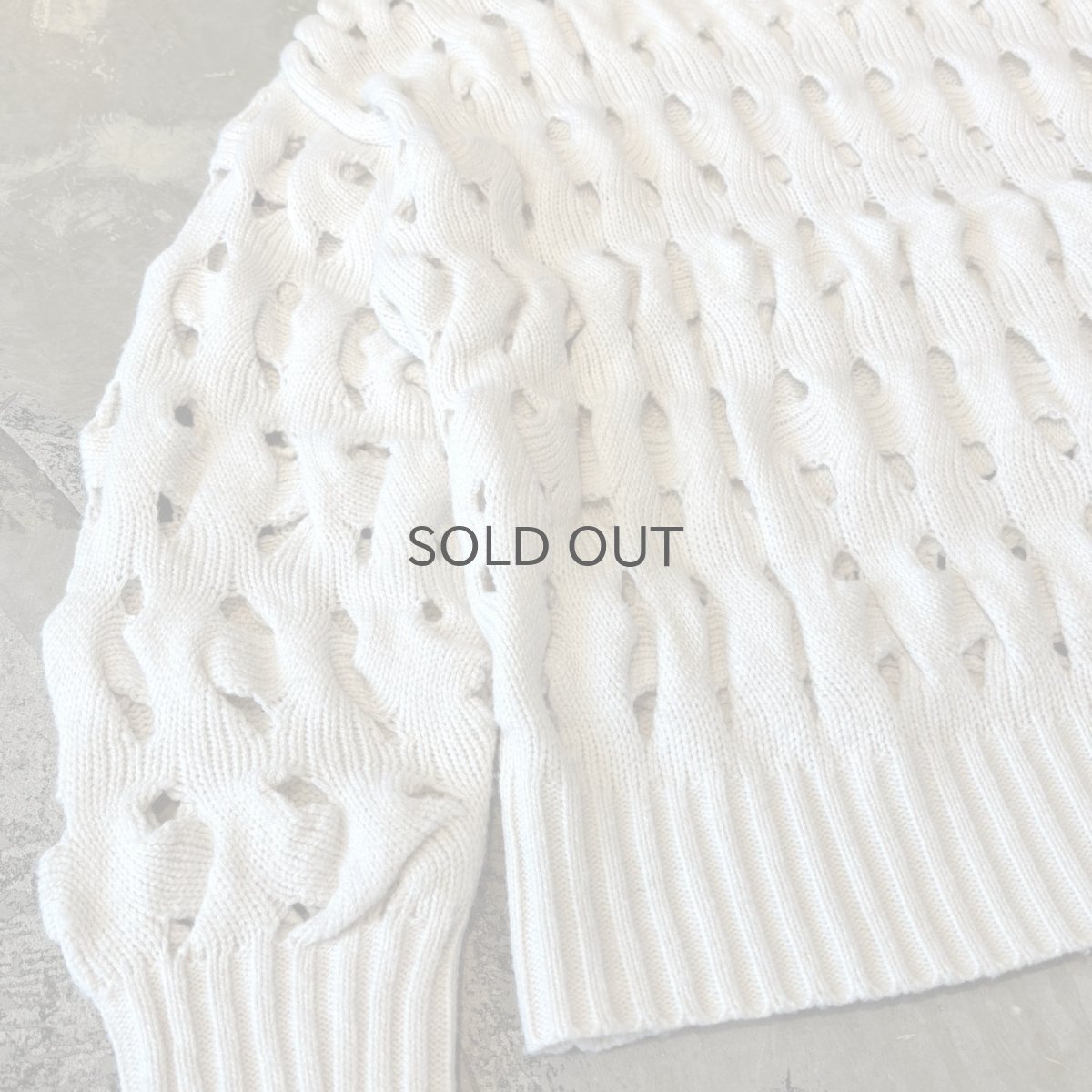 画像5: MONOTONE MESH DESIGN KNIT SWEATER / Mens L (5)