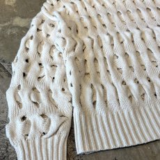 画像5: MONOTONE MESH DESIGN KNIT SWEATER / Mens L (5)