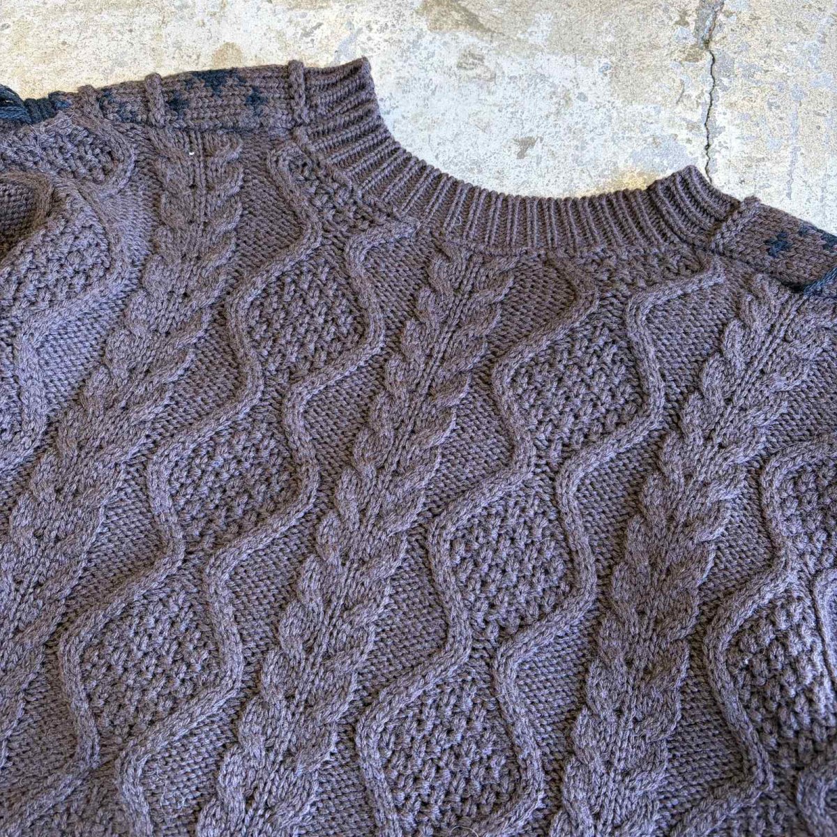 画像10: V NECK FRINGE POINT DESIGN KNIT SWEATER / Ladies M (10)