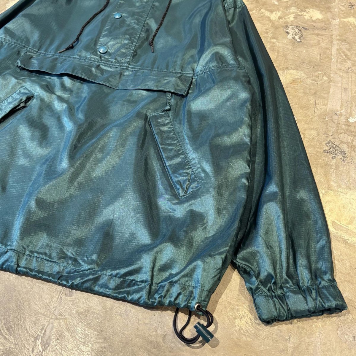 画像6: 【EDDIE BAUER】LUSTER GREEN NYLON ANORAK PARKA / Mens S(L) (6)