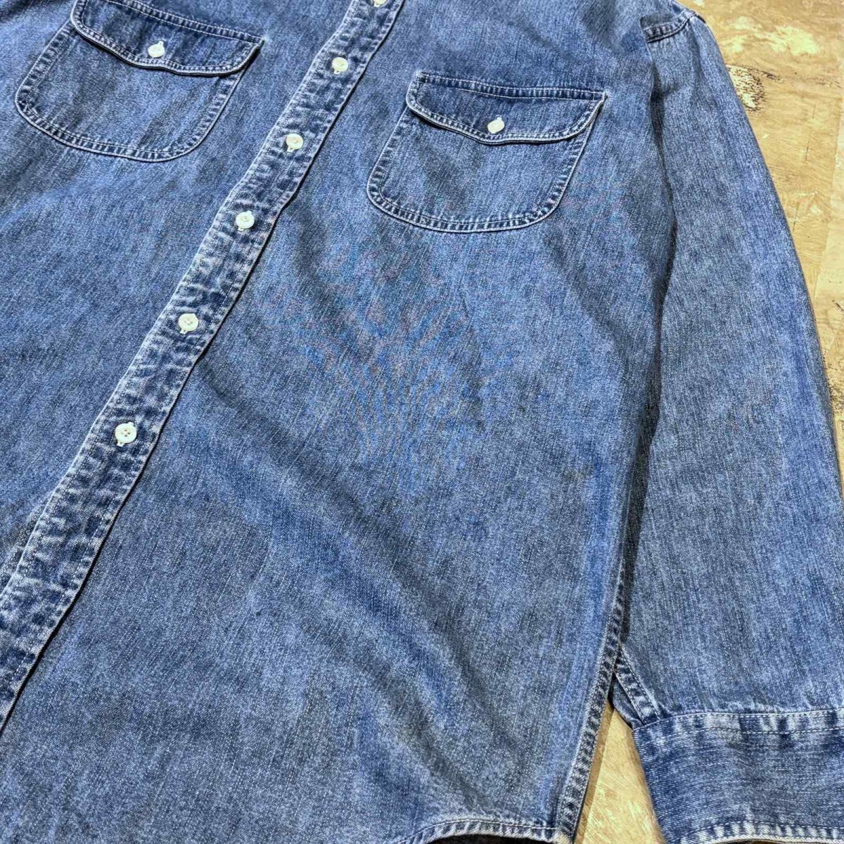 画像6: "LOONEY TUNES" BACK CHARACTER EMBROIDERY L/S SHIRT / Mens M(L~XL) (6)