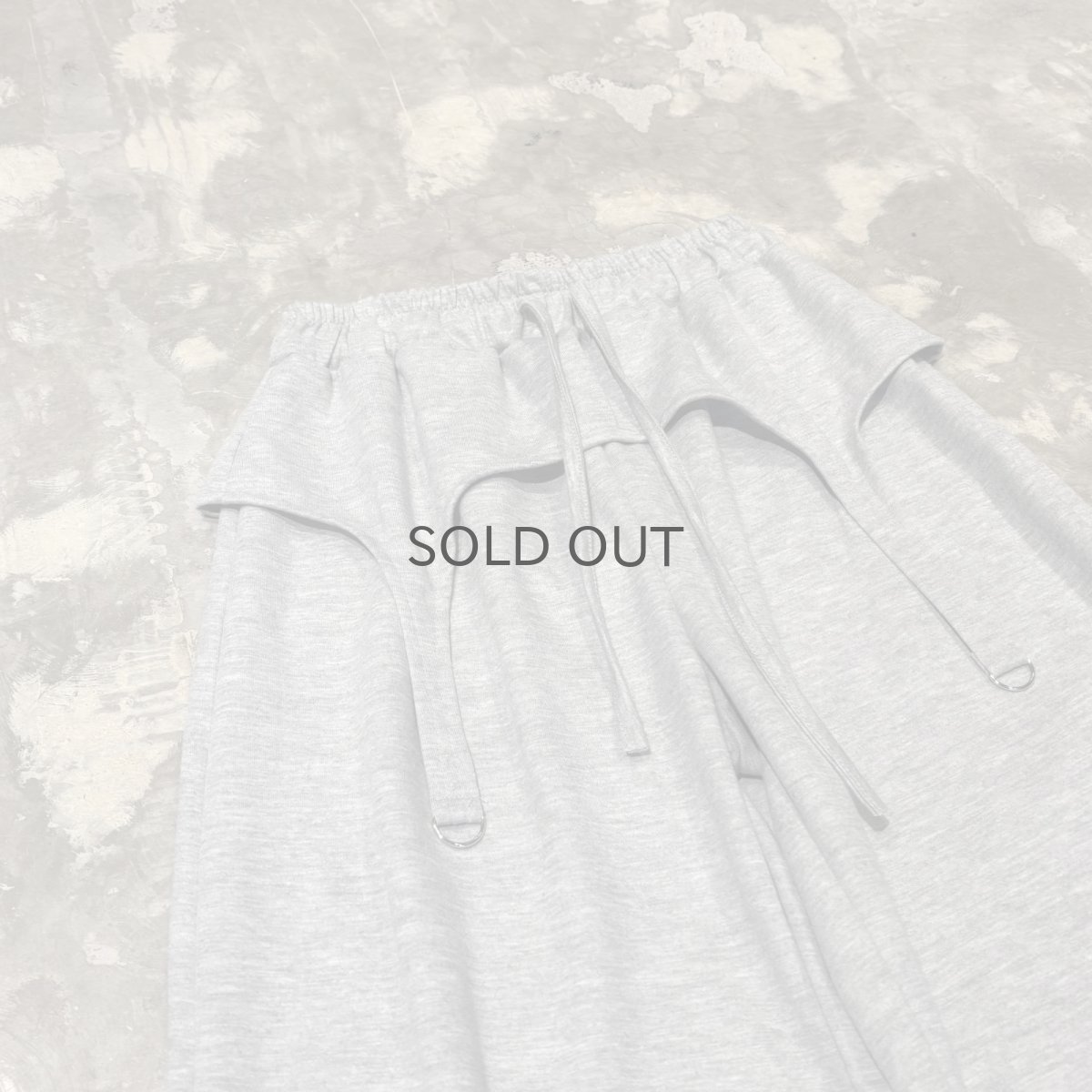 画像3: 【WONDERGROUND】D-CODE LAYERED WIDE SWEAT PANTS / GREY / OS (3)