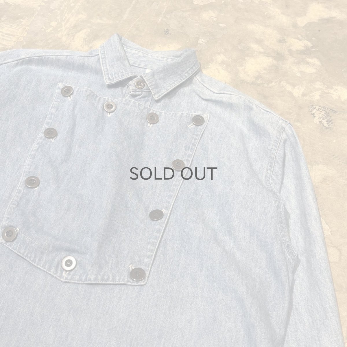 画像5: FRONT DETACHABLE BUTTON FLAP DENIM L/S SHIRT / Mens M(L) (5)