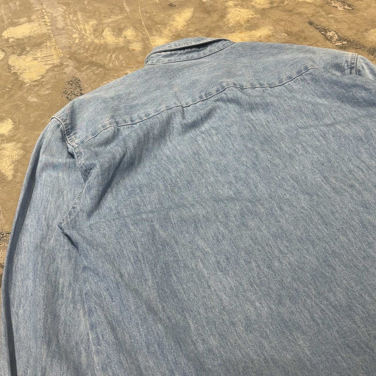 画像10: FRONT DETACHABLE BUTTON FLAP DENIM L/S SHIRT / Mens M(L) (10)