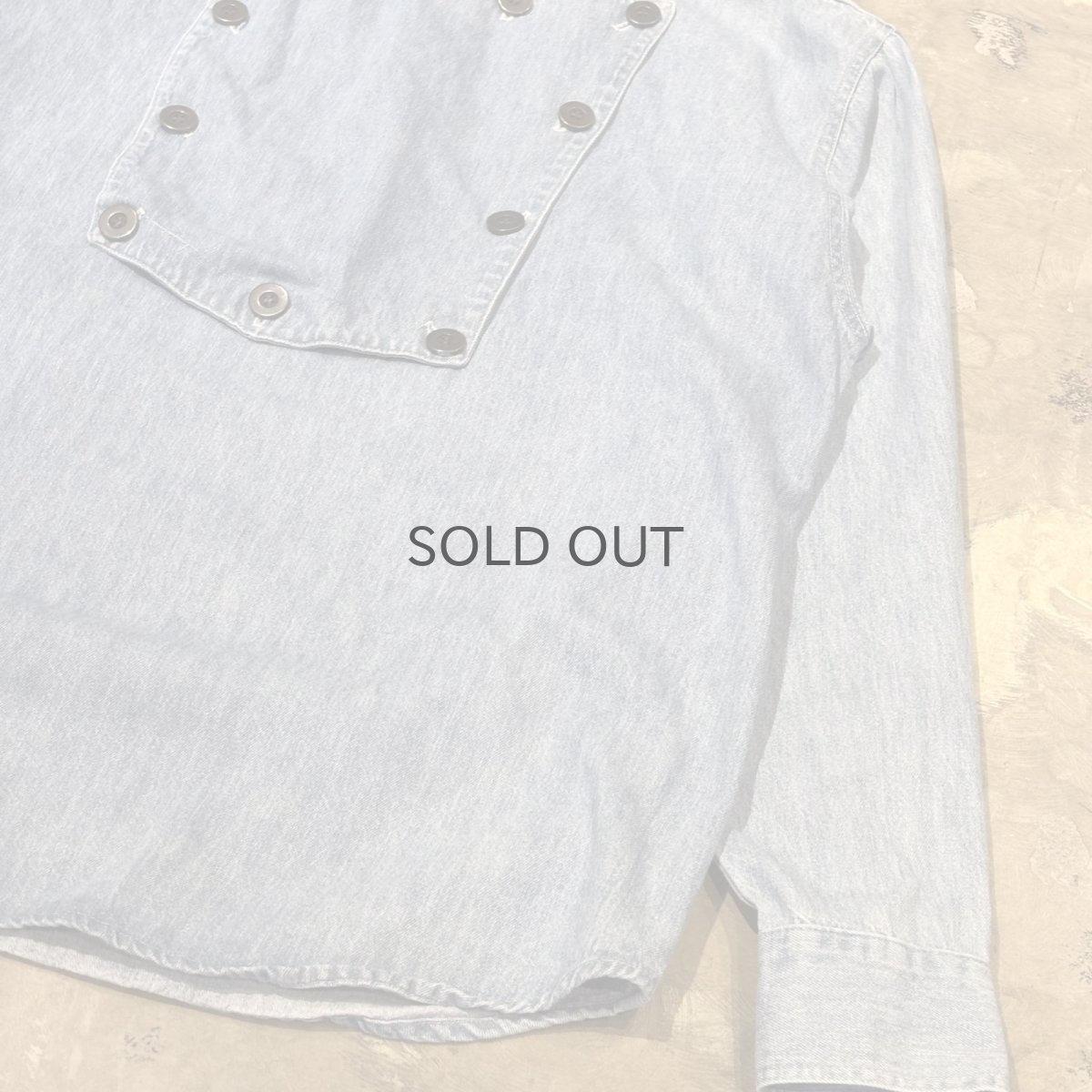 画像7: FRONT DETACHABLE BUTTON FLAP DENIM L/S SHIRT / Mens M(L) (7)