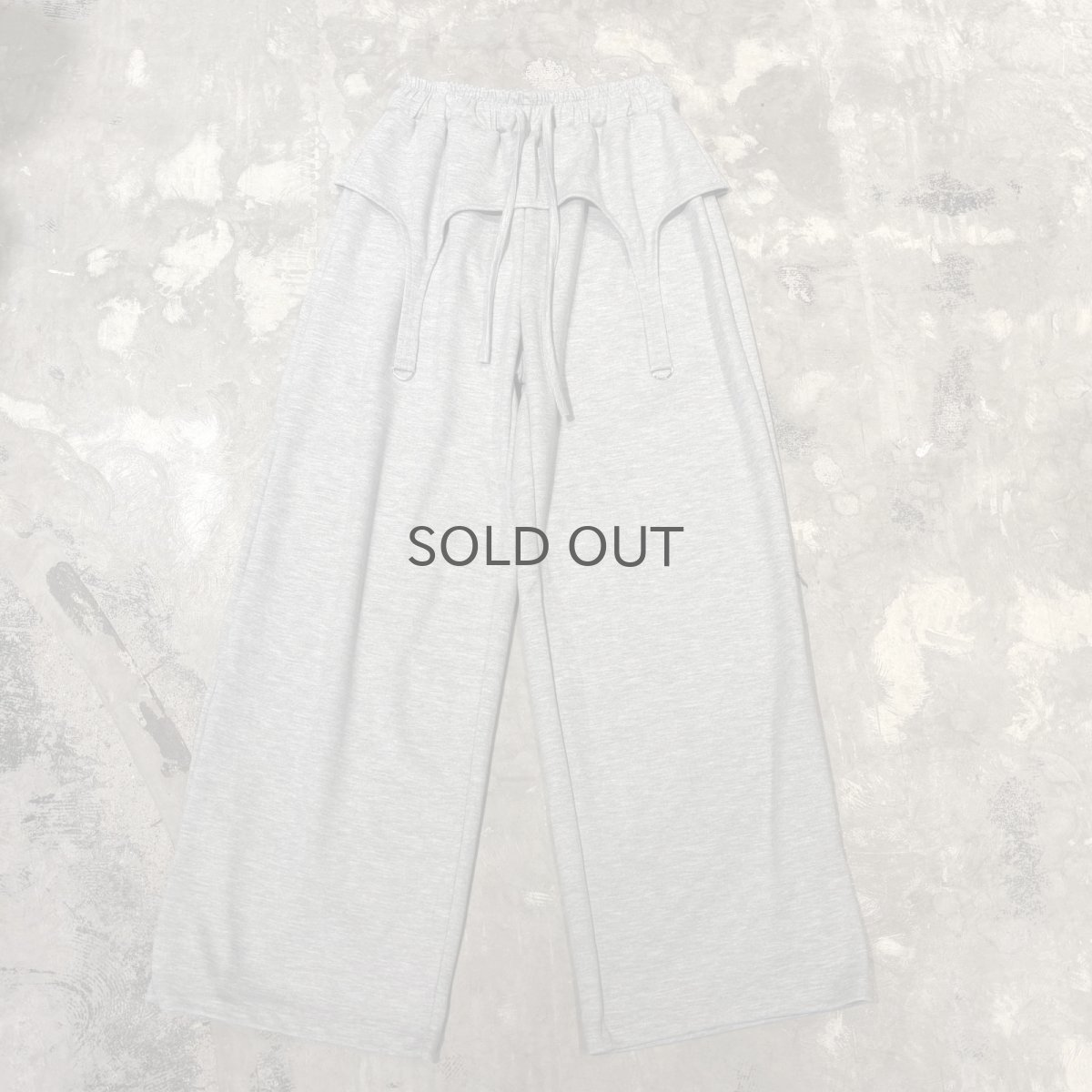 画像1: 【WONDERGROUND】D-CODE LAYERED WIDE SWEAT PANTS / GREY / OS (1)