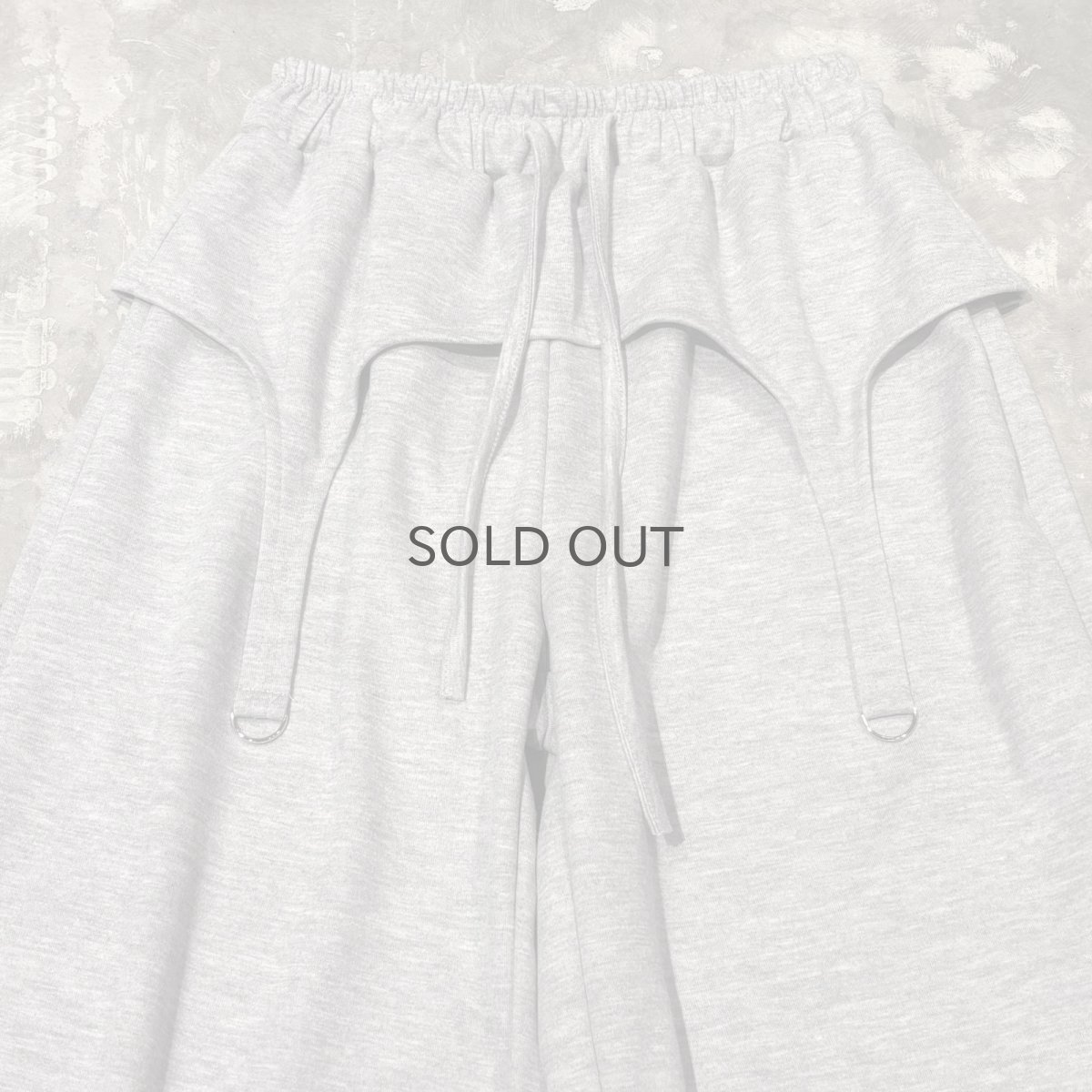 画像11: 【WONDERGROUND】D-CODE LAYERED WIDE SWEAT PANTS / GREY / OS (11)