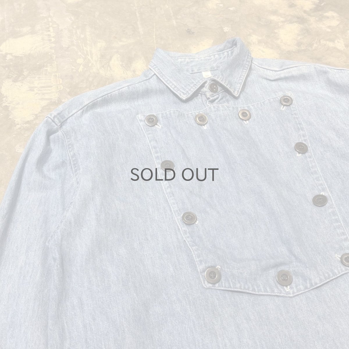 画像4: FRONT DETACHABLE BUTTON FLAP DENIM L/S SHIRT / Mens M(L) (4)