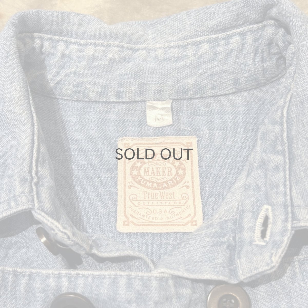 画像12: FRONT DETACHABLE BUTTON FLAP DENIM L/S SHIRT / Mens M(L) (12)