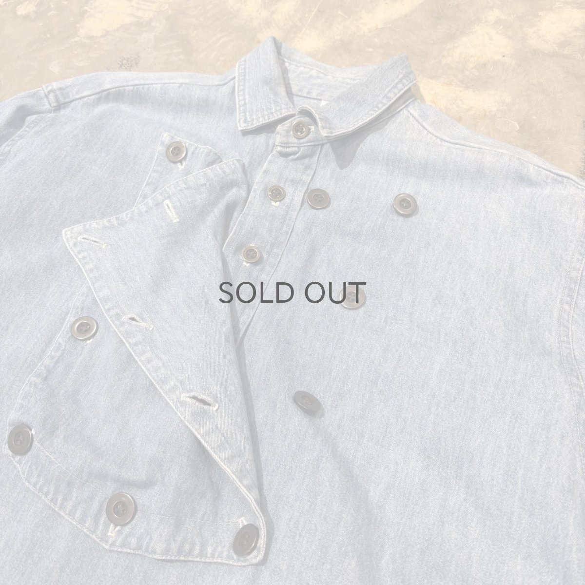 画像11: FRONT DETACHABLE BUTTON FLAP DENIM L/S SHIRT / Mens M(L) (11)