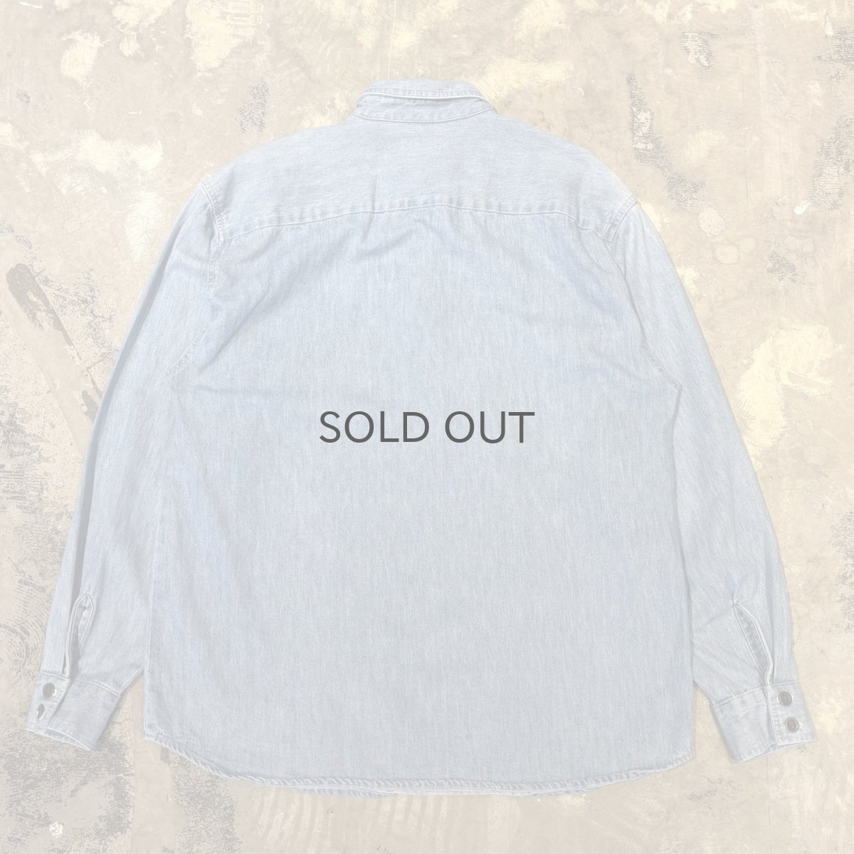 画像2: FRONT DETACHABLE BUTTON FLAP DENIM L/S SHIRT / Mens M(L) (2)