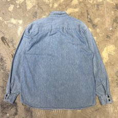 画像2: FRONT DETACHABLE BUTTON FLAP DENIM L/S SHIRT / Mens M(L) (2)