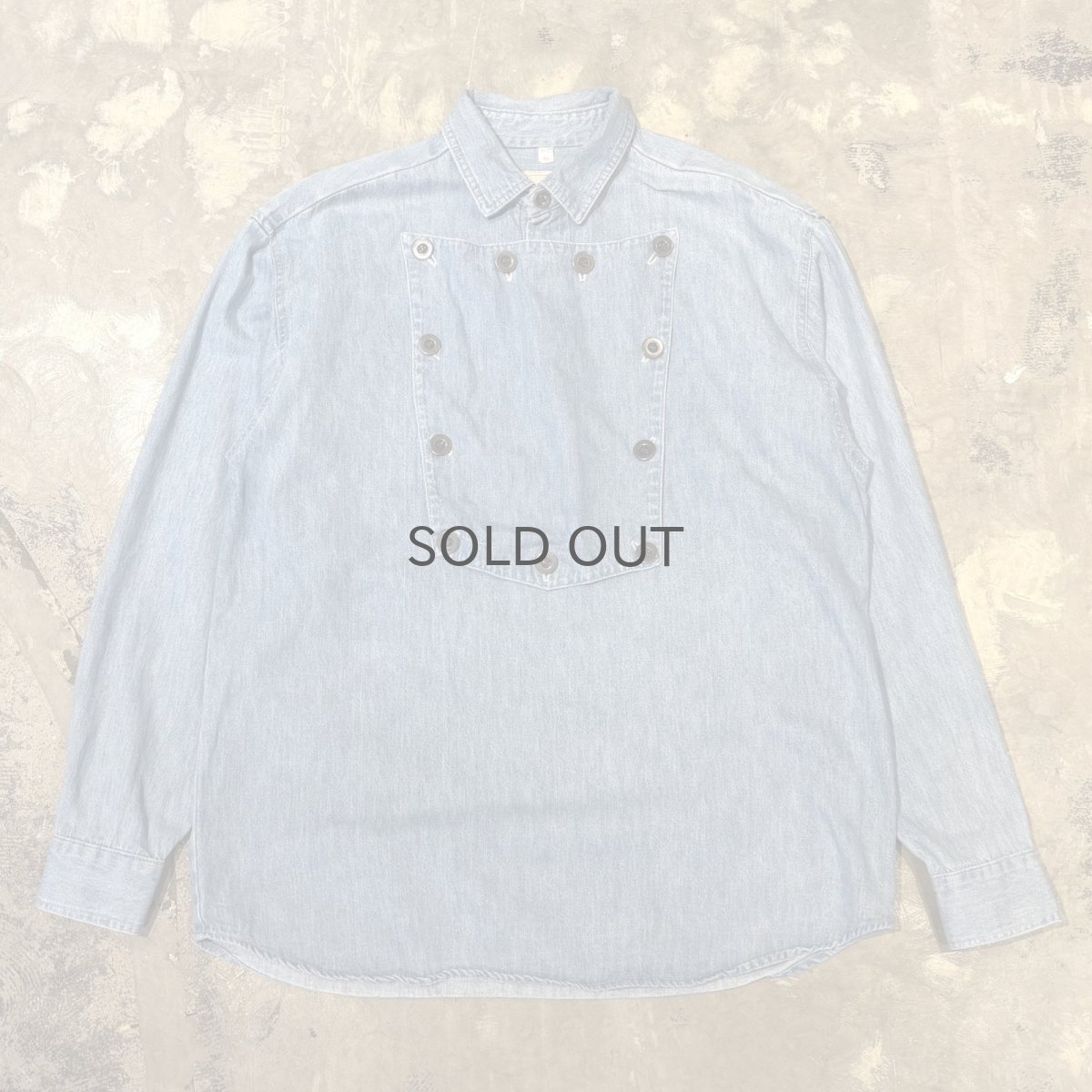 画像1: FRONT DETACHABLE BUTTON FLAP DENIM L/S SHIRT / Mens M(L) (1)