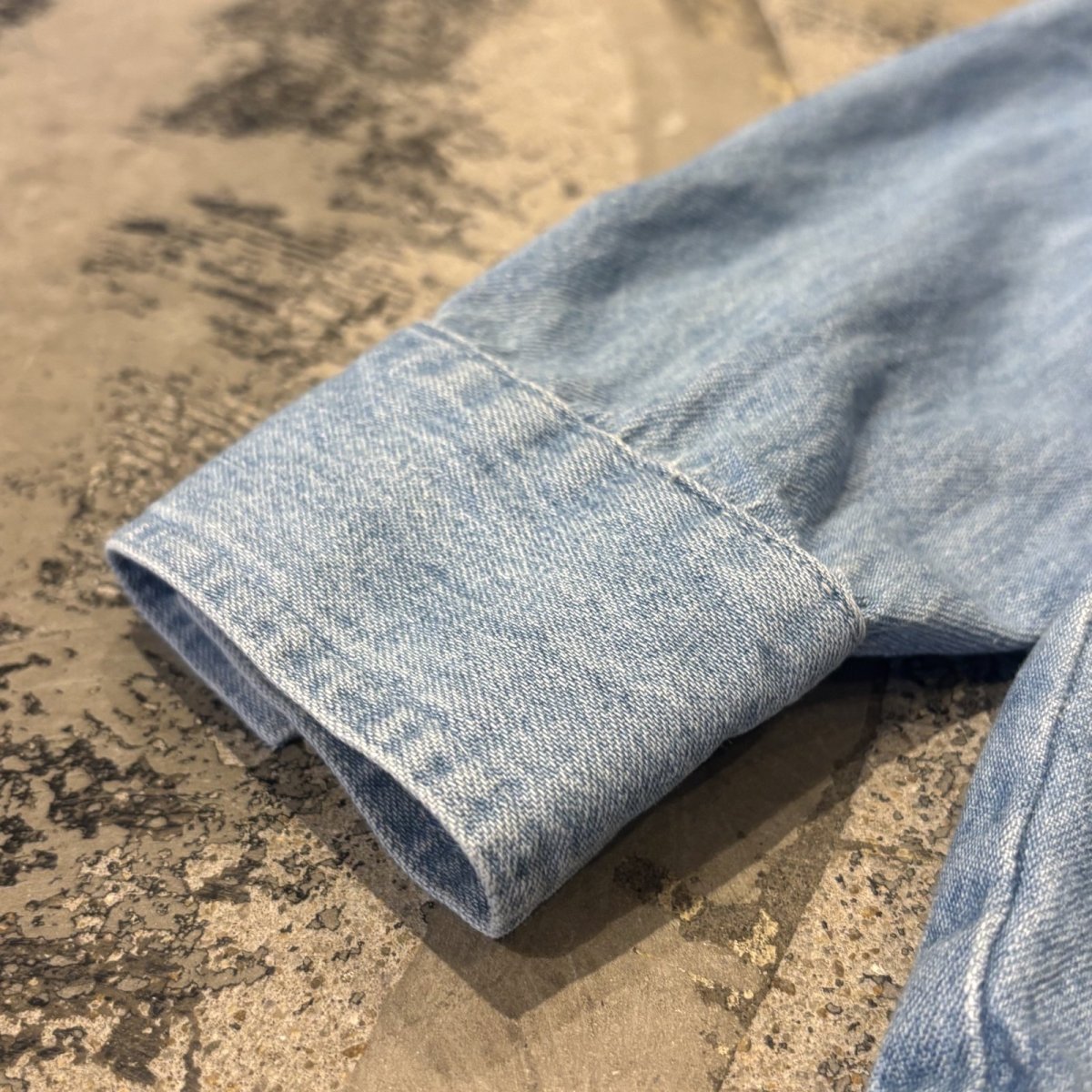 画像8: FRONT DETACHABLE BUTTON FLAP DENIM L/S SHIRT / Mens M(L) (8)