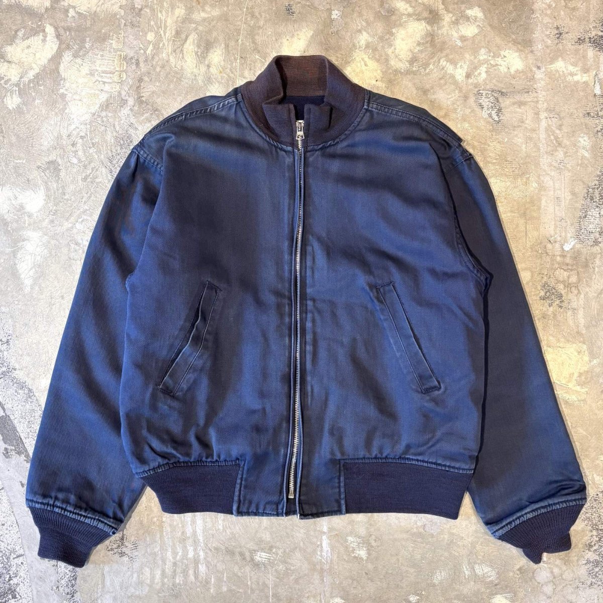 画像1: 【ALPHA】HI-NECK ZIP UP COTTON JACKET / Mens L / MADE IN USA (1)