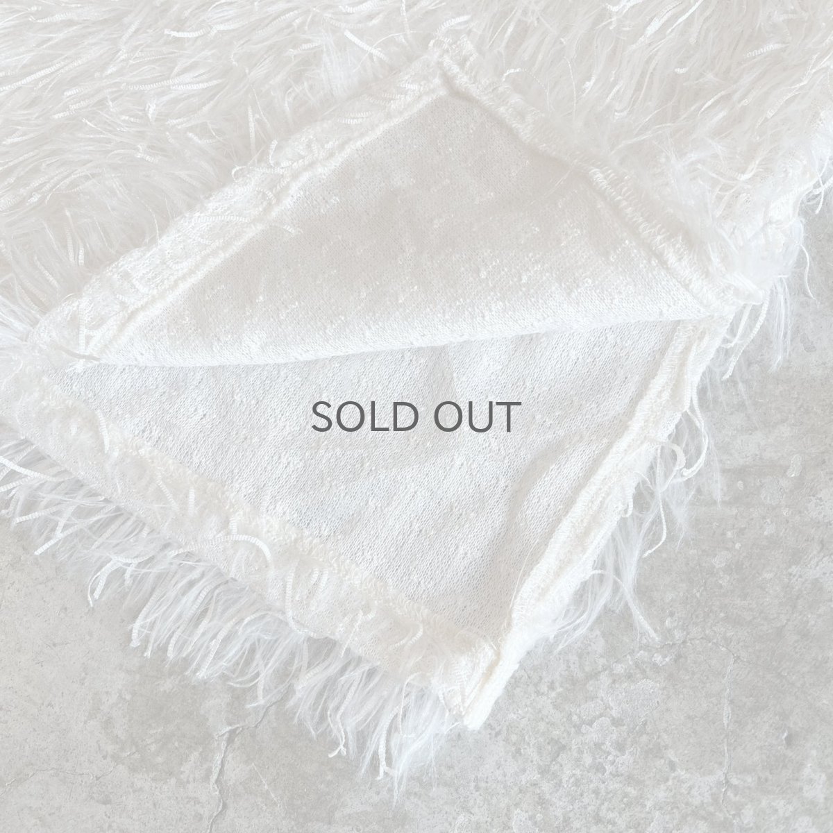 画像5: WHITE COLOR ALL OVER SAGGY DESIGN LONG VEST / Ladies M (5)