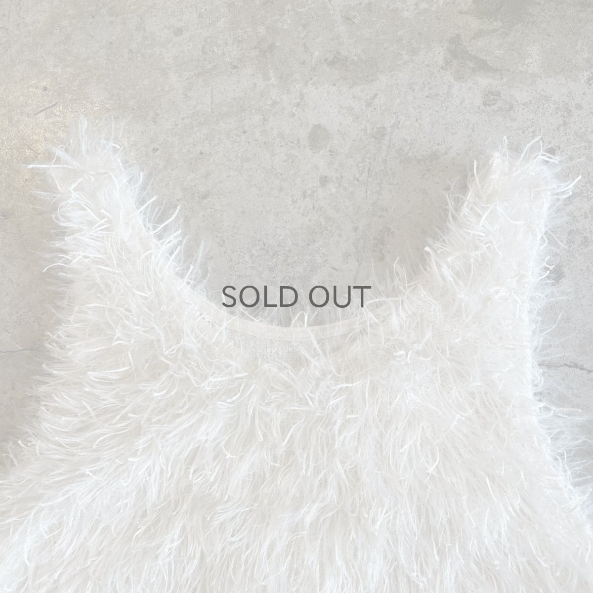 画像6: WHITE COLOR ALL OVER SAGGY DESIGN LONG VEST / Ladies M (6)