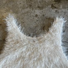 画像6: WHITE COLOR ALL OVER SAGGY DESIGN LONG VEST / Ladies M (6)