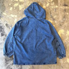 画像2: PULLOVER STYLE HOODIE DENIM JACKET / Mens L (2)