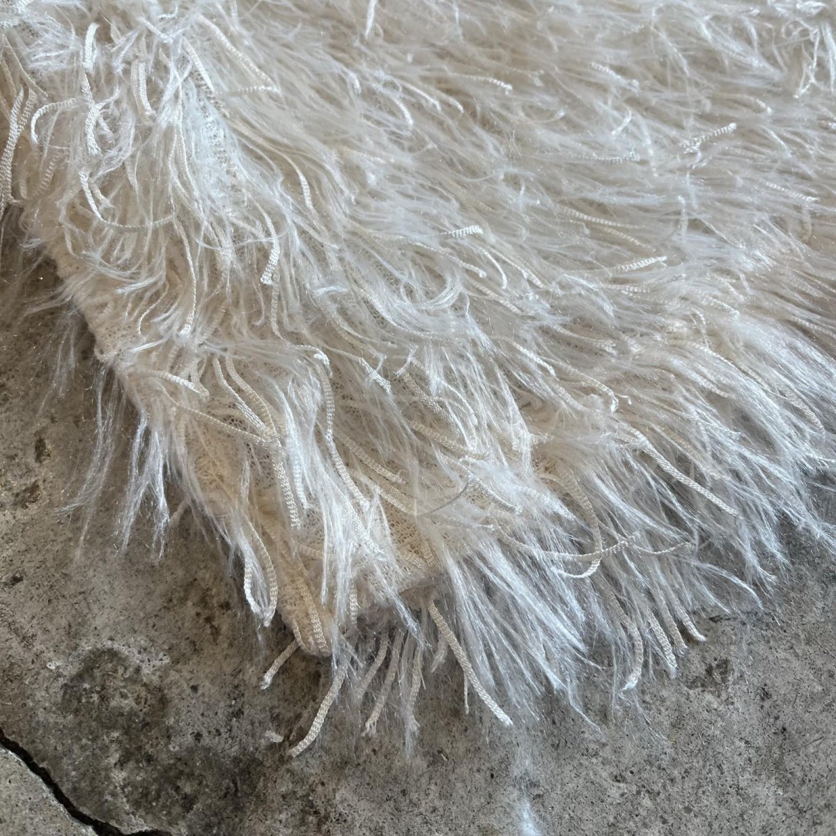 画像3: WHITE COLOR ALL OVER SAGGY DESIGN LONG VEST / Ladies M (3)