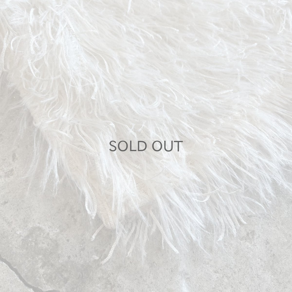 画像3: WHITE COLOR ALL OVER SAGGY DESIGN LONG VEST / Ladies M (3)