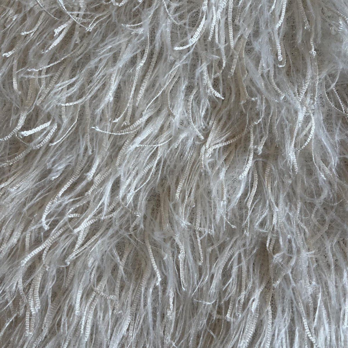 画像10: WHITE COLOR ALL OVER SAGGY DESIGN LONG VEST / Ladies M (10)