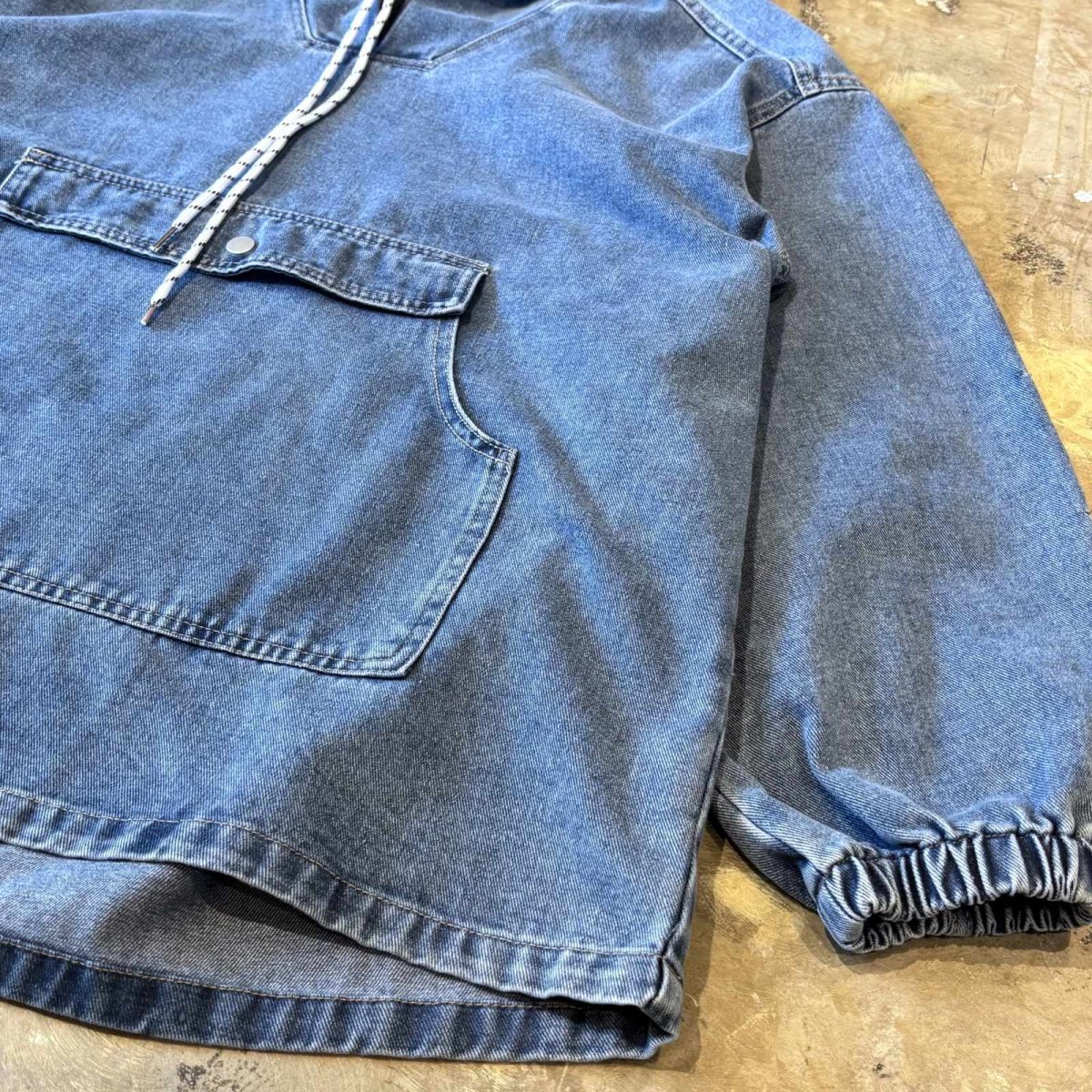 画像6: PULLOVER STYLE HOODIE DENIM JACKET / Mens L (6)
