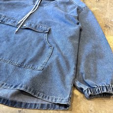 画像6: PULLOVER STYLE HOODIE DENIM JACKET / Mens L (6)