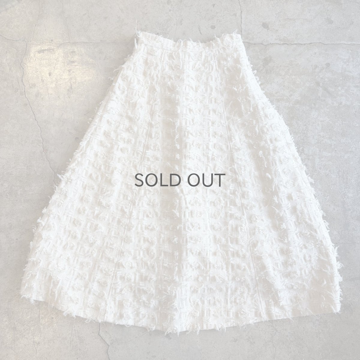 画像1: WHITE COLOR POINT FRINGE PATTERN DESIGN SKIRT / W26~W30 (1)