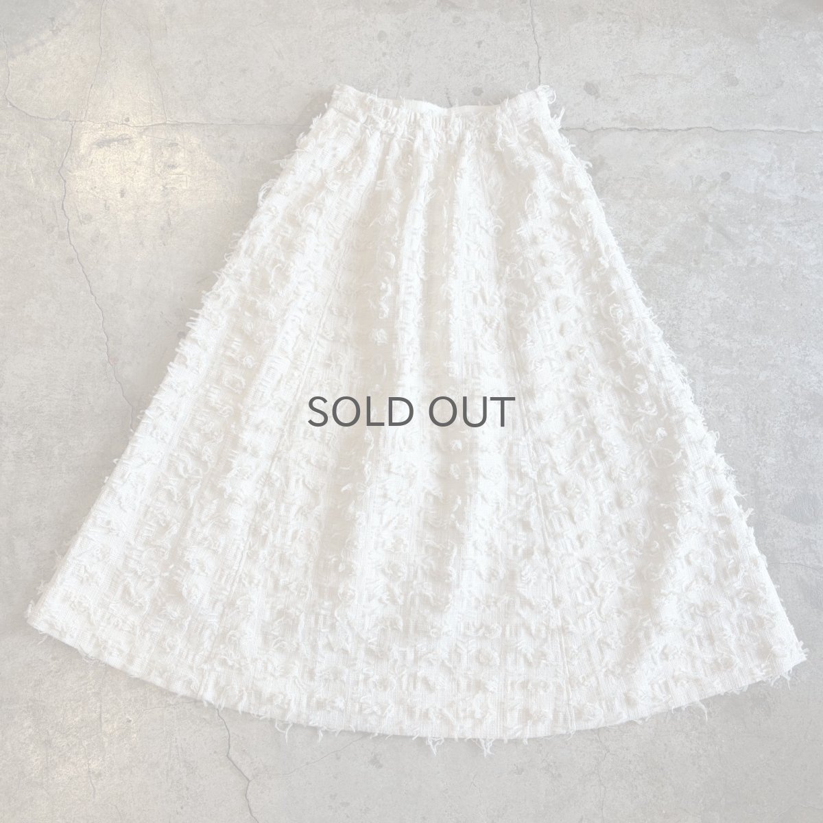 画像2: WHITE COLOR POINT FRINGE PATTERN DESIGN SKIRT / W26~W30 (2)