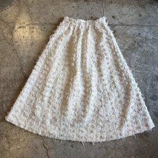 画像2: WHITE COLOR POINT FRINGE PATTERN DESIGN SKIRT / W26~W30 (2)