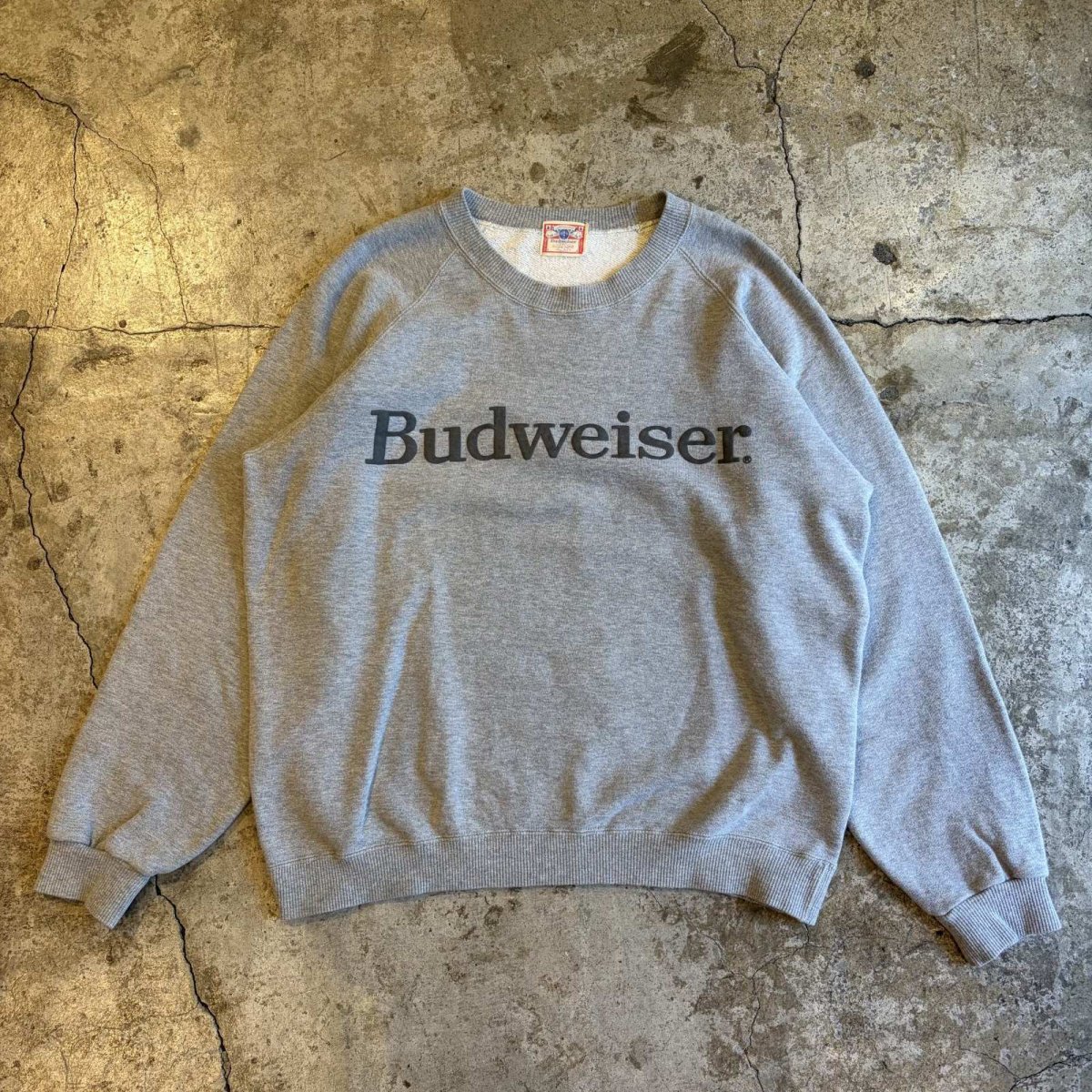 画像1: "BUDWEISER" PUFF INK LOGO PRINTED L/S SWEAT / Ladies L (1)