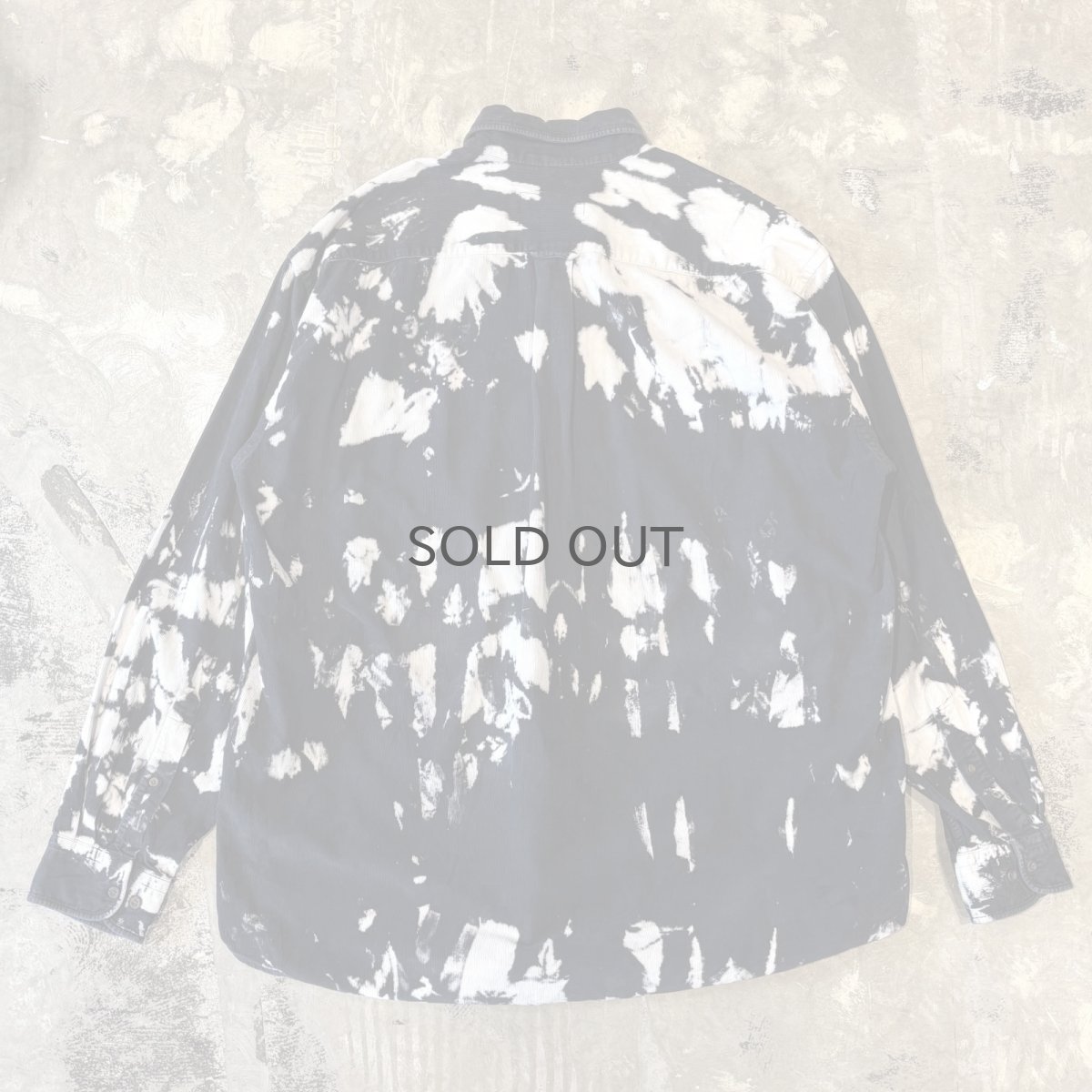 画像2: MONOCHROME BLEACHED PATTERN CORDUROY L/S SHIRT / Mens XL (2)