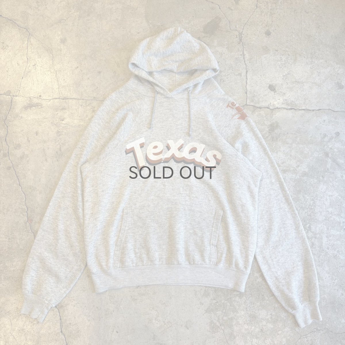 画像1: 80's "Texas" LOGO PRINT DESIGN SWEAT HOODIE / Ladies M / MADE IN USA (1)