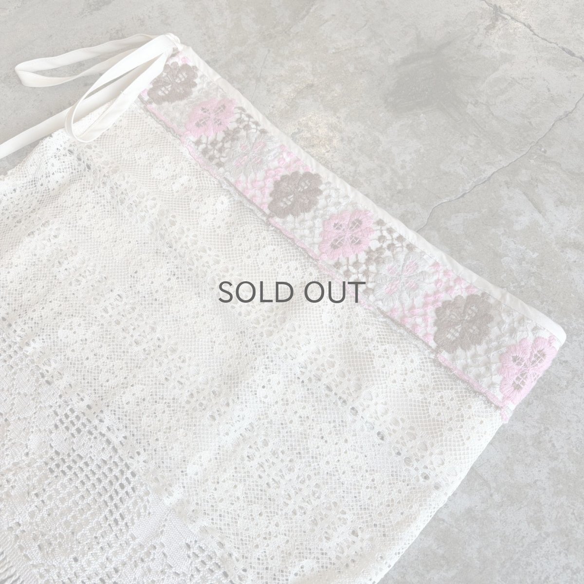 画像3: 【Wiz&Witch】"WANDERER" VINTAGE LACE MIX WRAP SKIRT / FREE (3)