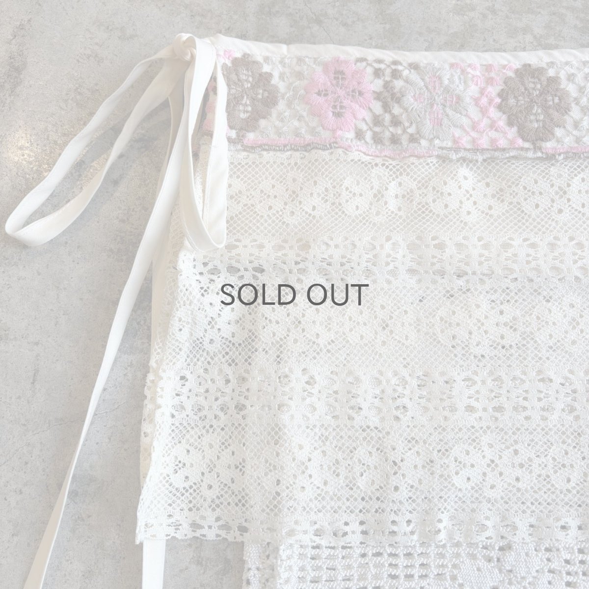 画像4: 【Wiz&Witch】"WANDERER" VINTAGE LACE MIX WRAP SKIRT / FREE (4)