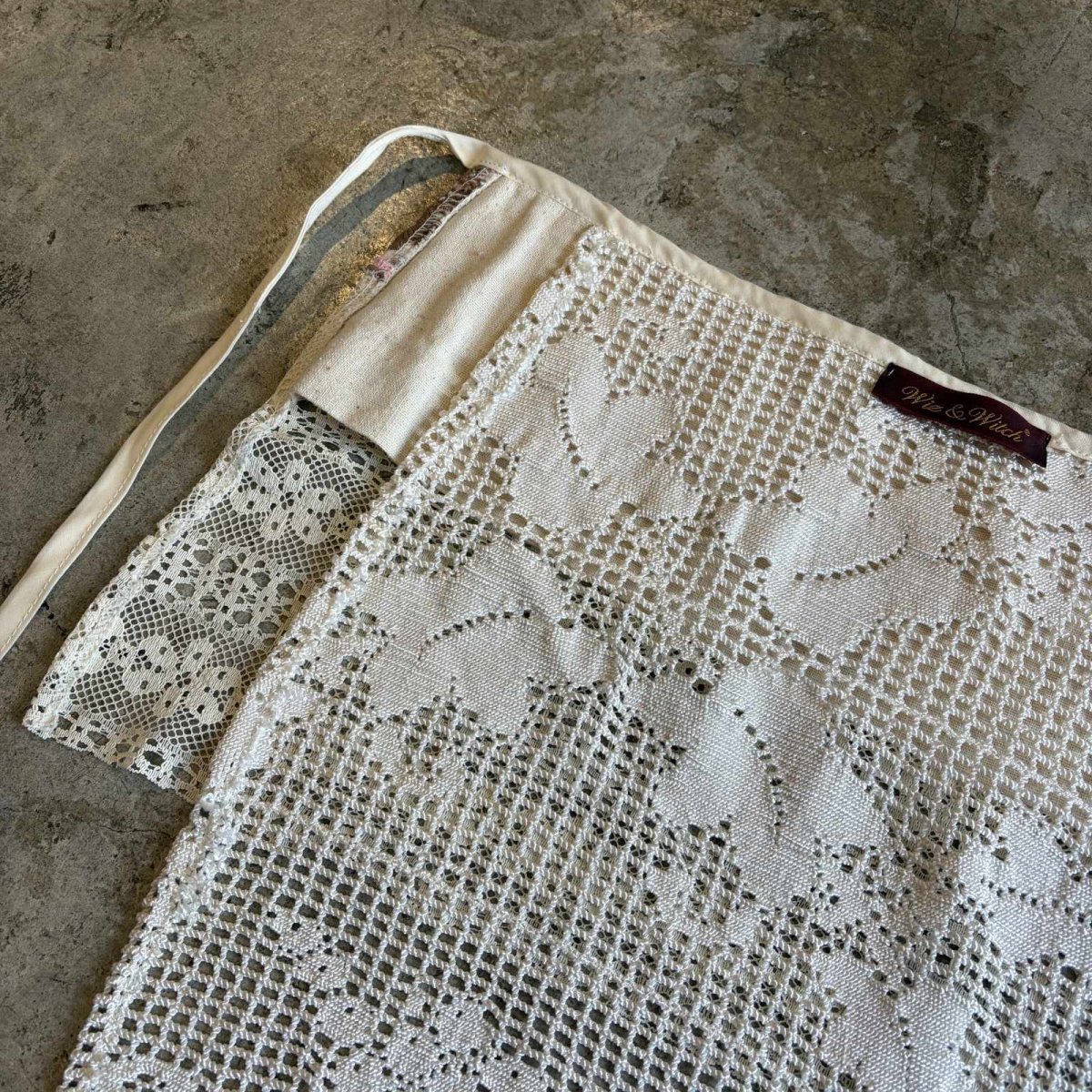 画像7: 【Wiz&Witch】"WANDERER" VINTAGE LACE MIX WRAP SKIRT / FREE (7)
