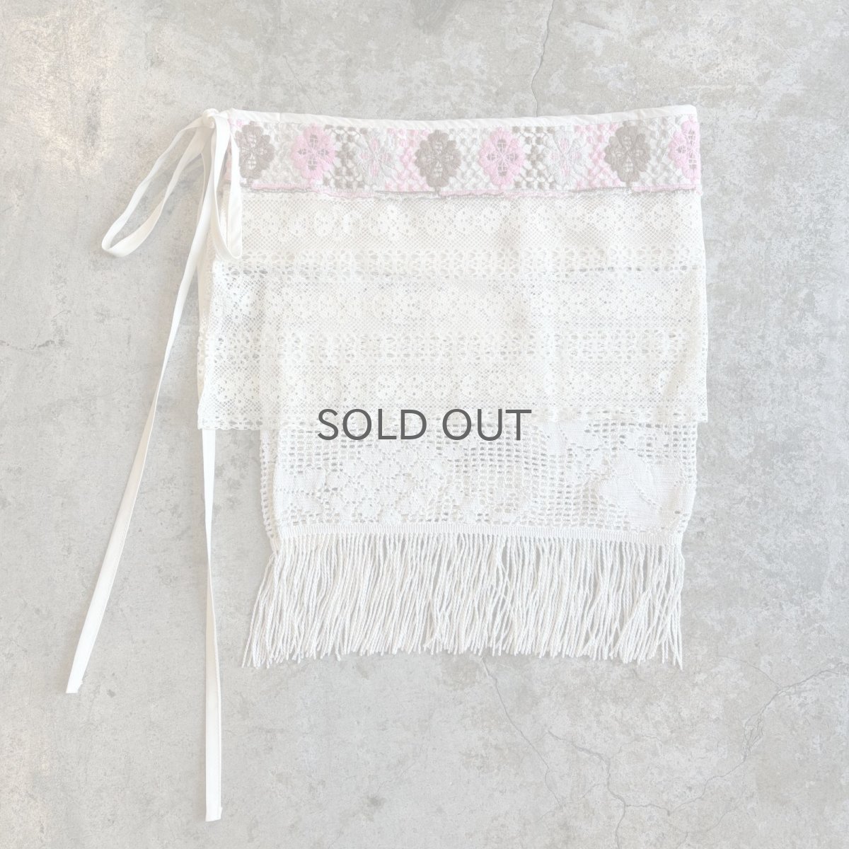 画像1: 【Wiz&Witch】"WANDERER" VINTAGE LACE MIX WRAP SKIRT / FREE (1)