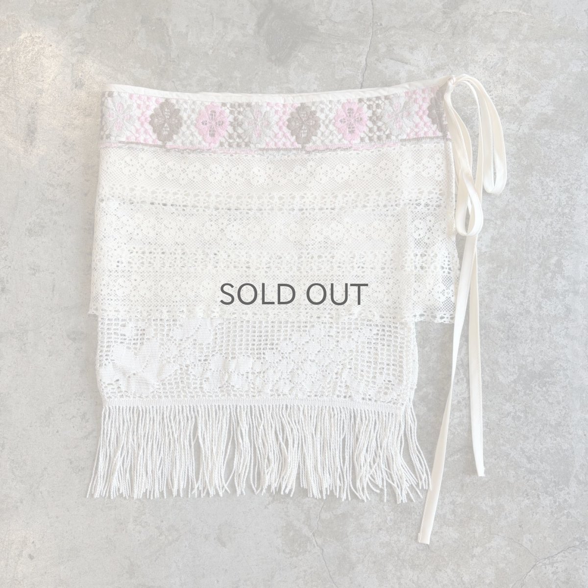 画像2: 【Wiz&Witch】"WANDERER" VINTAGE LACE MIX WRAP SKIRT / FREE (2)