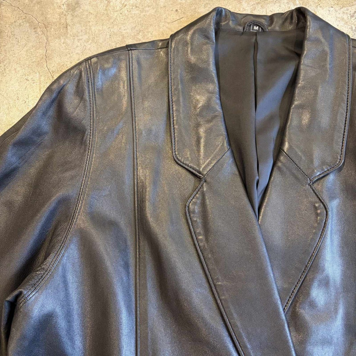 画像8: BLACK COLOR LEATHER DOUBLE DESIGN JACKET / Ladies M(L) (8)