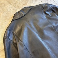 画像9: BLACK COLOR LEATHER DOUBLE DESIGN JACKET / Ladies M(L) (9)