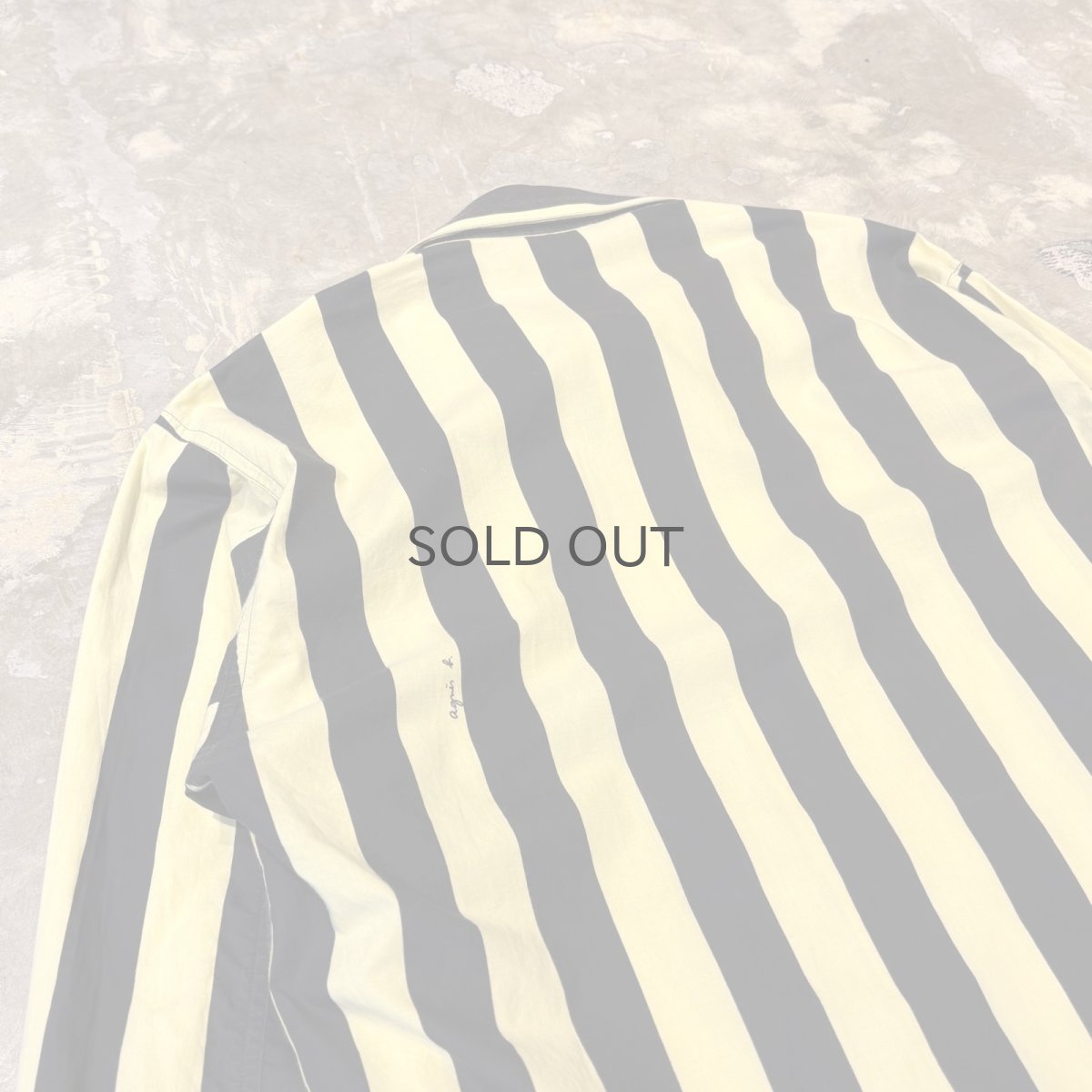 画像9: 【agnes b.】BICOLOR STRIOE PATTERN COTTON L/S SHIRT / Mens L (9)