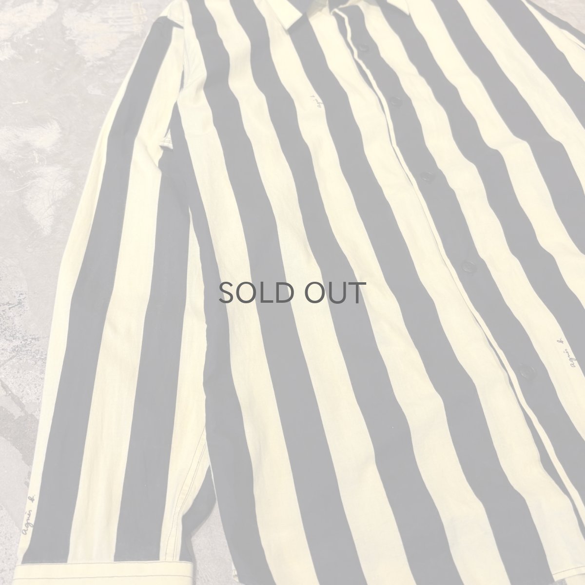 画像5: 【agnes b.】BICOLOR STRIOE PATTERN COTTON L/S SHIRT / Mens L (5)